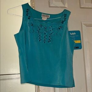 Aqua Embroidered Women's Top And Fish Tail Skirt by Jessica Taylor